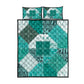 African American Quilt Inspired Quilt Bed Set Wild Animal Skin African Turquoise Tribal Elements