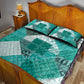 African American Quilt Inspired Quilt Bed Set Wild Animal Skin African Turquoise Tribal Elements