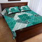 African American Quilt Inspired Quilt Bed Set Wild Animal Skin African Turquoise Tribal Elements