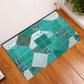 African American Quilt Inspired Rubber Doormat Wild Animal Skin African Turquoise Tribal Elements