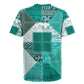 African American Quilt Inspired Rugby Jersey Wild Animal Skin African Turquoise Tribal Elements