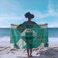 African American Quilt Inspired Sarong Wild Animal Skin African Turquoise Tribal Elements