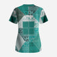 African American Quilt Inspired Scrub Top Wild Animal Skin African Turquoise Tribal Elements
