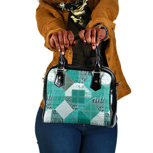 African American Quilt Inspired Shoulder Handbag Wild Animal Skin African Turquoise Tribal Elements