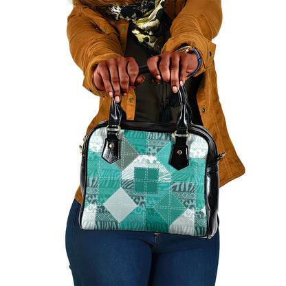 African American Quilt Inspired Shoulder Handbag Wild Animal Skin African Turquoise Tribal Elements