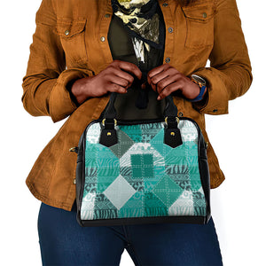 African American Quilt Inspired Shoulder Handbag Wild Animal Skin African Turquoise Tribal Elements