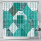 African American Quilt Inspired Shower Curtain Wild Animal Skin African Turquoise Tribal Elements