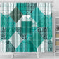 African American Quilt Inspired Shower Curtain Wild Animal Skin African Turquoise Tribal Elements
