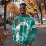 African American Quilt Inspired Sweatshirt Wild Animal Skin African Turquoise Tribal Elements