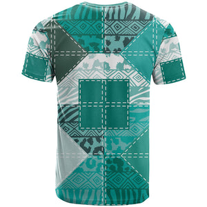 African American Quilt Inspired T shirt Wild Animal Skin African Turquoise Tribal Elements