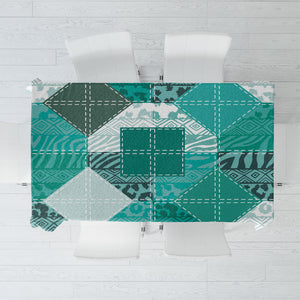 African American Quilt Inspired Tablecloth Wild Animal Skin African Turquoise Tribal Elements