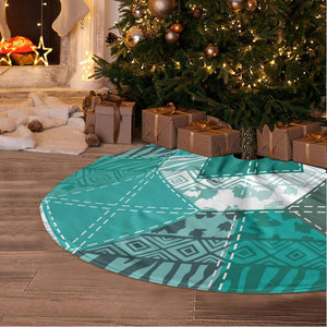 African American Quilt Inspired Tree Skirt Wild Animal Skin African Turquoise Tribal Elements