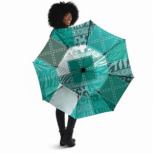 African American Quilt Inspired Umbrella Wild Animal Skin African Turquoise Tribal Elements