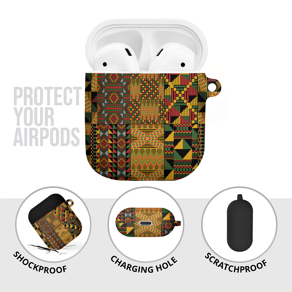 African American Quilt Kente Fusion AirPods Case Version 1