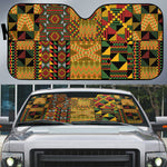 African American Quilt Kente Fusion Auto Sun Shade Version 1