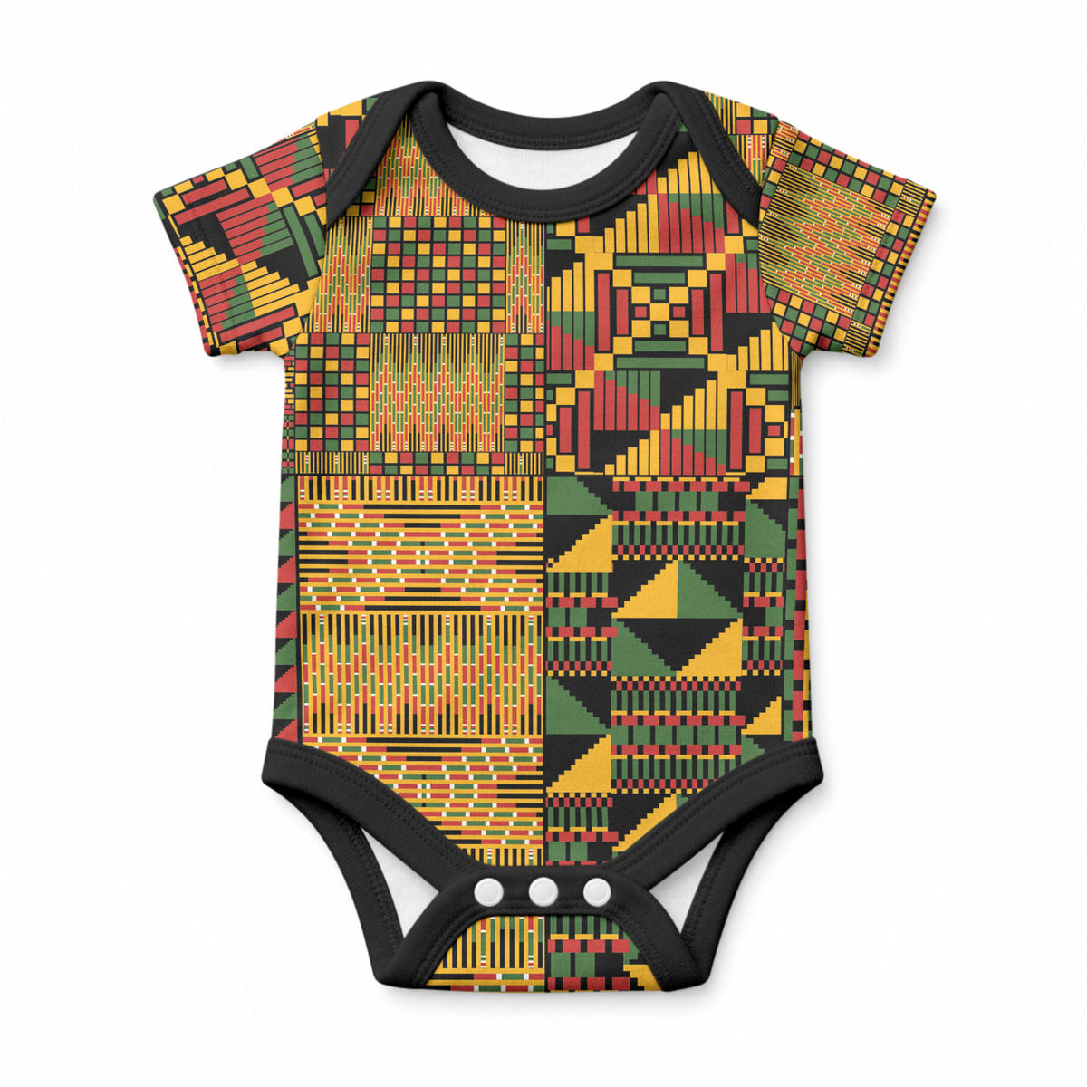 African American Quilt Kente Fusion Baby Onesie Version 1