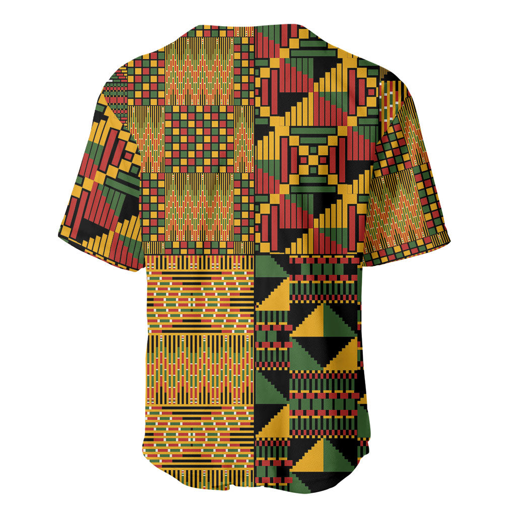 African American Quilt Kente Fusion Baseball Jersey Version 1