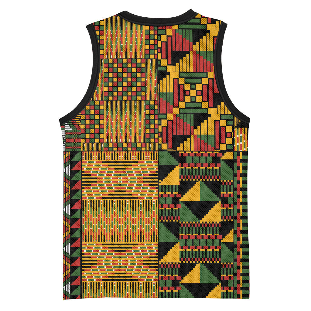 African American Quilt Kente Fusion Basketball Jersey Version 1