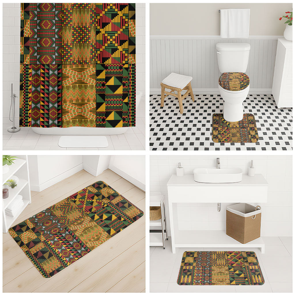 African American Quilt Kente Fusion Bathroom Set Version 1