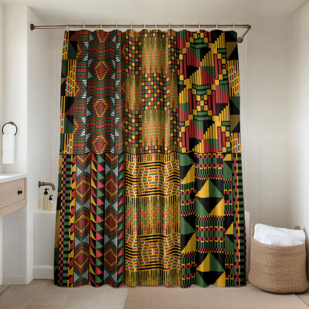 African American Quilt Kente Fusion Bathroom Set Version 1