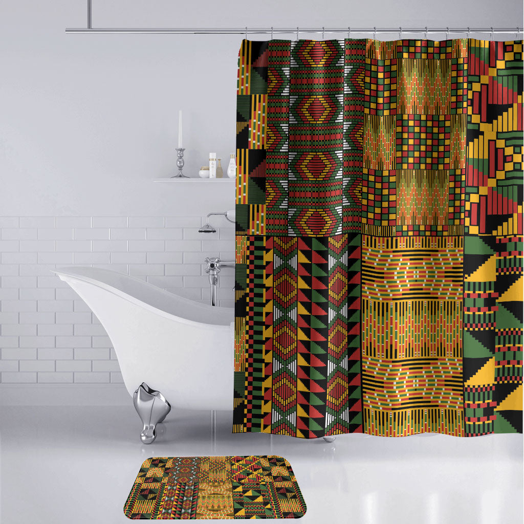 African American Quilt Kente Fusion Bathroom Set Version 1