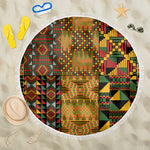 African American Quilt Kente Fusion Beach Blanket Version 1