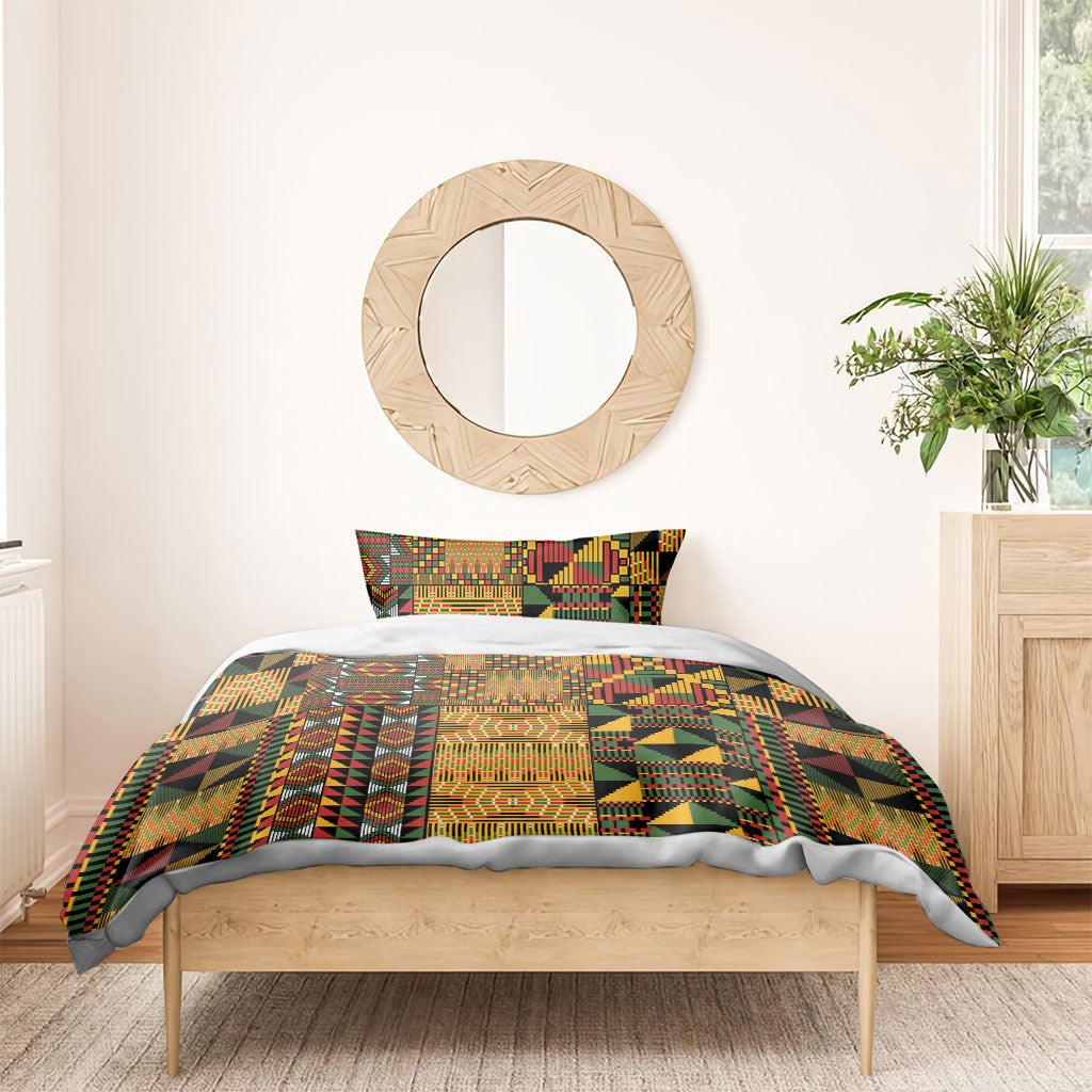 African American Quilt Kente Fusion Bedding Set Version 1