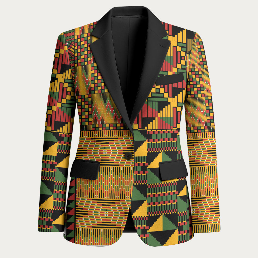 African American Quilt Kente Fusion Blazer Version 1