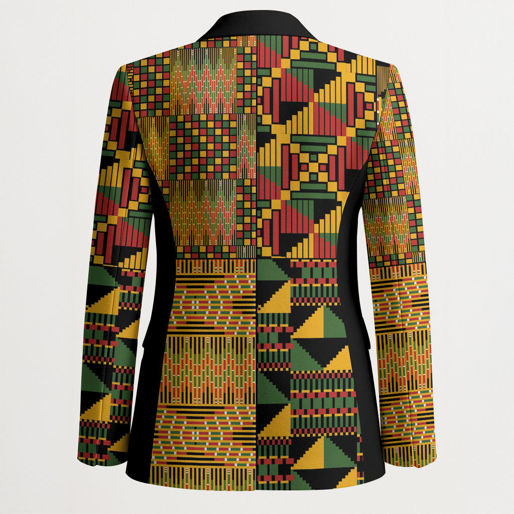 African American Quilt Kente Fusion Blazer Version 1
