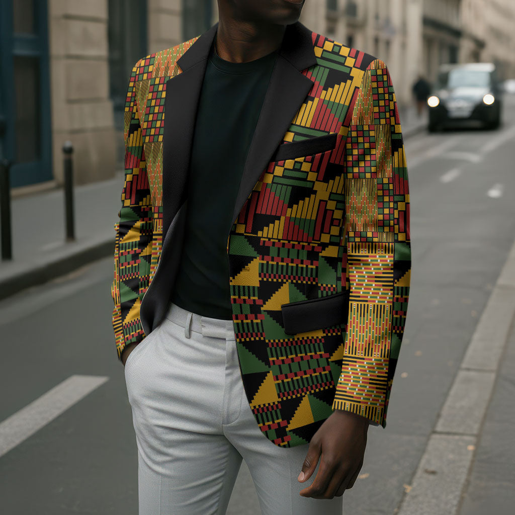 African American Quilt Kente Fusion Blazer Version 1