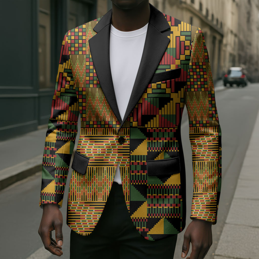 African American Quilt Kente Fusion Blazer Version 1