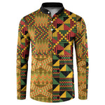 African American Quilt Kente Fusion Button Sweatshirt Version 1