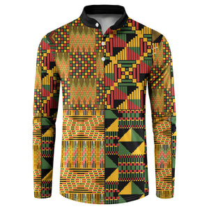 African American Quilt Kente Fusion Button Sweatshirt Version 1