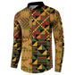 African American Quilt Kente Fusion Button Sweatshirt Version 1
