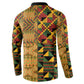 African American Quilt Kente Fusion Button Sweatshirt Version 1