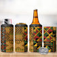 African American Quilt Kente Fusion 4 in 1 Can Cooler Tumbler Version 1