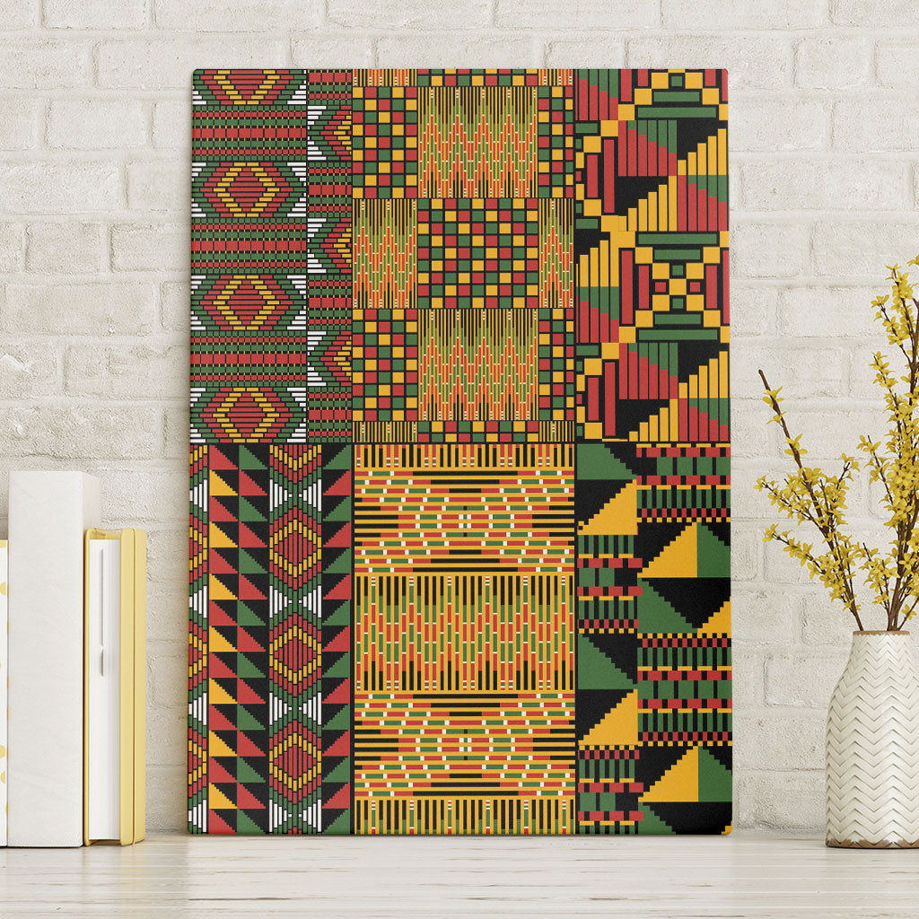 African American Quilt Kente Fusion Canvas Wall Art Version 1