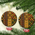 African American Quilt Kente Fusion Ceramic Ornament Version 1
