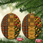 African American Quilt Kente Fusion Ceramic Ornament Version 1
