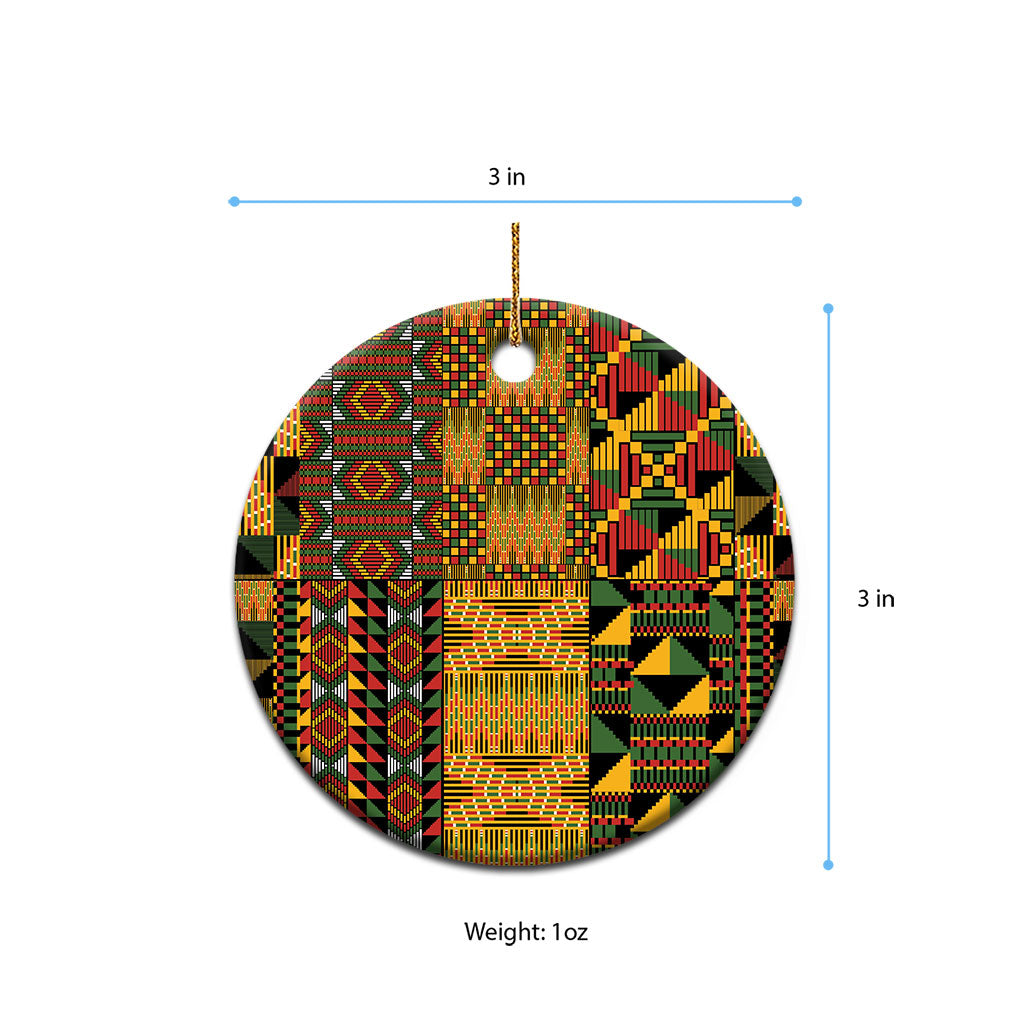 African American Quilt Kente Fusion Ceramic Ornament Version 1