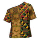 African American Quilt Kente Fusion Cross Shoulder Shirt Version 1