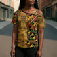 African American Quilt Kente Fusion Cross Shoulder Shirt Version 1