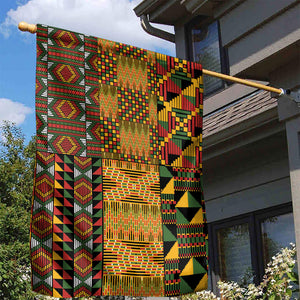 African American Quilt Kente Fusion Garden Flag Version 1
