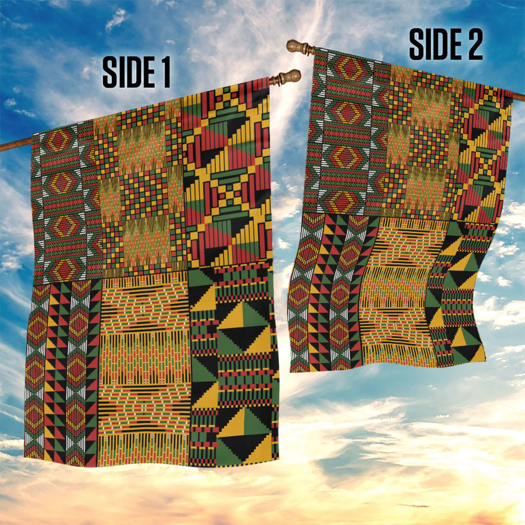 African American Quilt Kente Fusion Garden Flag Version 1