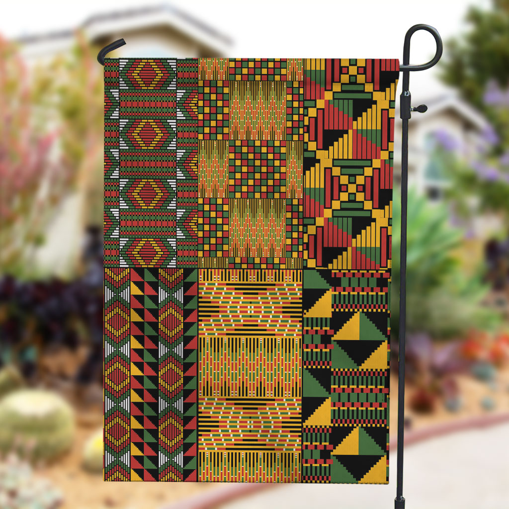 African American Quilt Kente Fusion Garden Flag Version 1