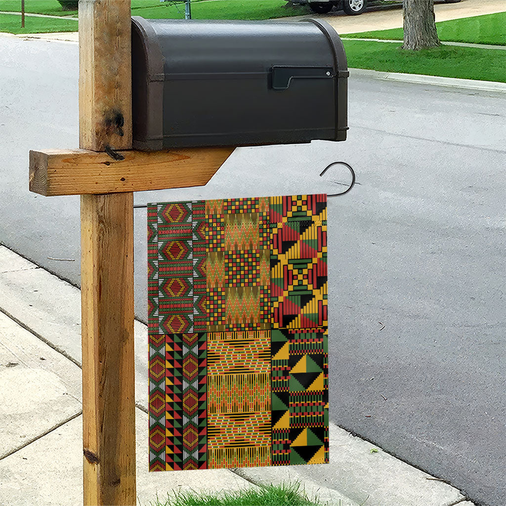 African American Quilt Kente Fusion Garden Flag Version 1