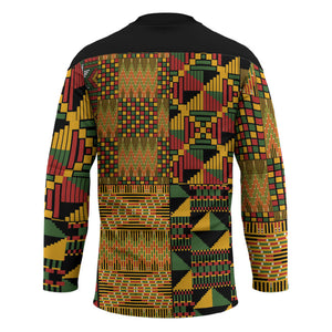 African American Quilt Kente Fusion Hockey Jersey Version 1