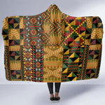 African American Quilt Kente Fusion Hooded Blanket Version 1
