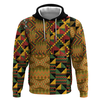 African American Quilt Kente Fusion Hoodie Version 1