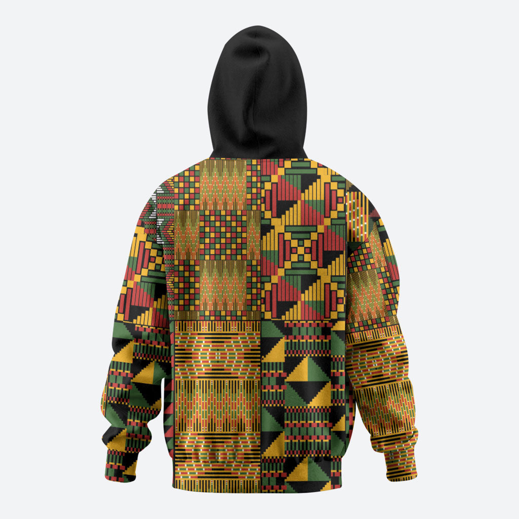 African American Quilt Kente Fusion Hoodie Version 1